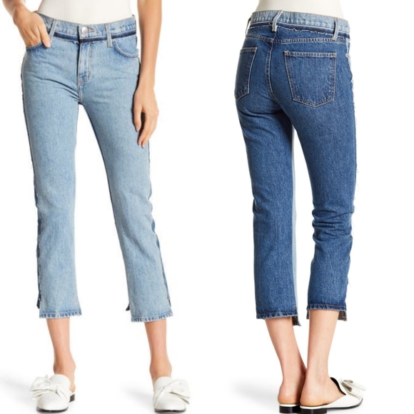 Current/Elliott Denim - Current/Elliott The High Waist Two-tone Somera Crop Jean Sz 31